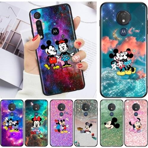 Mickey Minnie colorful for Motorola G9 G8 G E7 E6 One Play Marco Hyper Fusion Stylus Power Edge Plus Black Phone Case