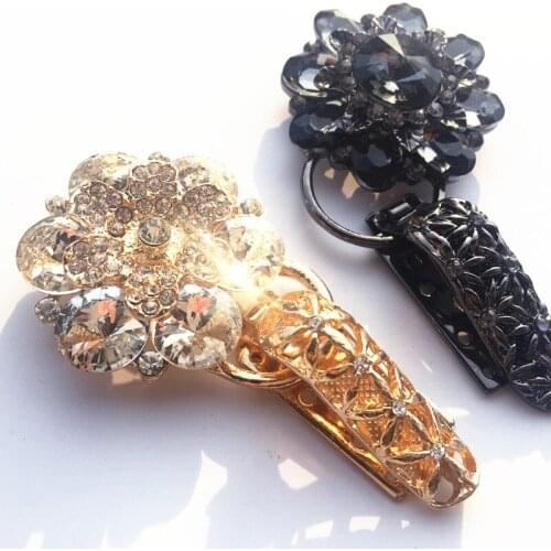 1pcs black/SilverHigh grade rhinestone metal buckles buttons decorative buckles for garment and cashmere coat clothes fur coats