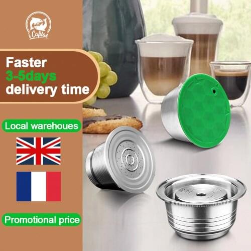 ICafilas Reusbale Capsule Nespresso Stainless Steel Refillable Coffee Filter Capsula Espresso Coffee Maker Machine Basket Tamper