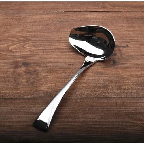 Graceful 304 Stainless Steel Crooked Mouth Spoon Mini Soup Spoon Soup Shell Serving Spoon Small Porridge Spoon Sauce Spoon