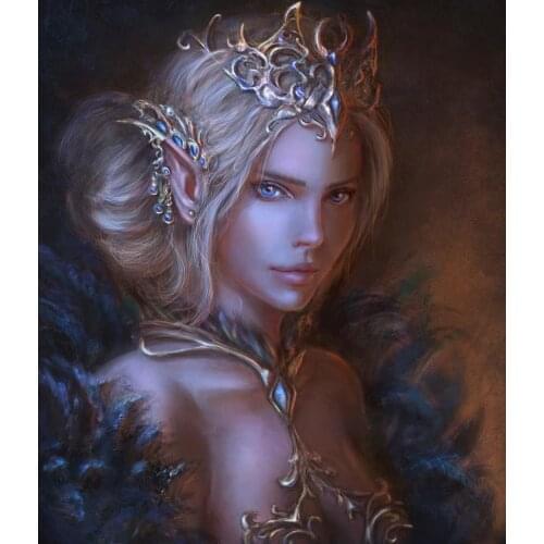 JMINE Div 5D Elf Fairy Goddess Queen Full Diamond Painting cross stitch kits art High Quality Portrait 3D paint by diamonds