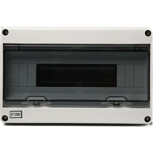 HT HA Series 5/8/12/15/18 / 24Ways Plastic Distribution Box Waterproof MCB Box Panel Mounted Distribution Box ABS + PC Plastic