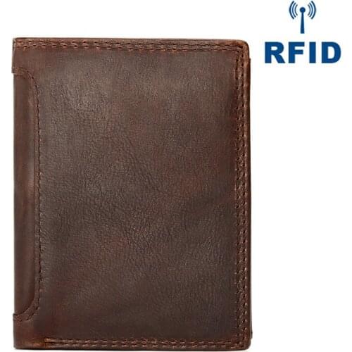Genuine Leather Wallet Fashion Men Coin Purse Small Card Holder Male Wallet for Friend Money Bag Rfid bag