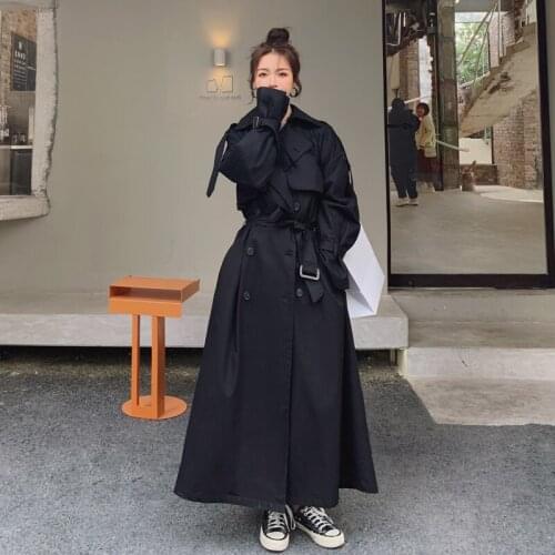 KUANGNAN Women's Black Raincoats