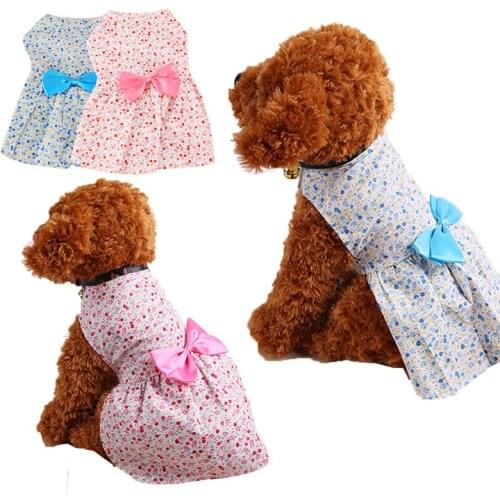 Summer Dog Dress Delicate Pet Dog Clothes for Small Dog Party Wedding Bowknot Dog Dress Puppy Costume Spring Pet Clothes