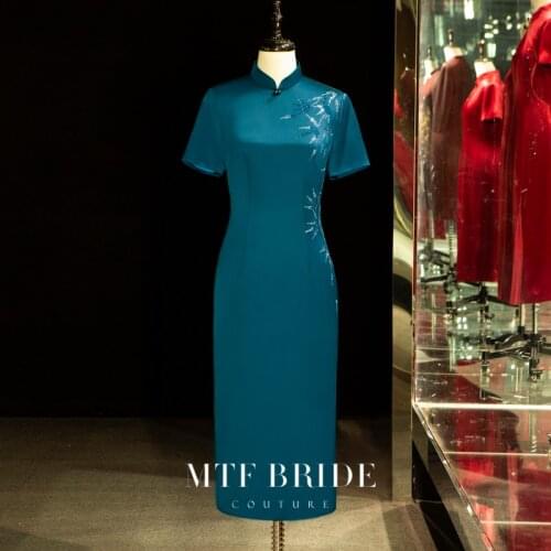 Mantingfang [Yi Tai Feng] Summer Mom Clothes Wedding Suit High-End Mother-in-Law Female Wedding Cheongsam Young