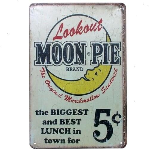 Metal Tin Sign look out moon pie Pub Home Vintage Retro Poster Cafe ART