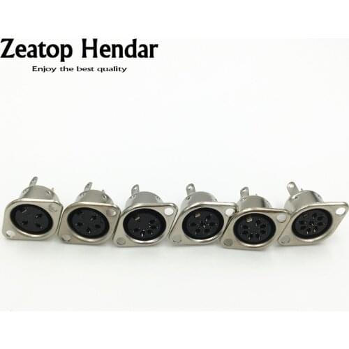 1Pcs Metal Din 3 4 5 6 7 8 Pin Female Socket Hulled 2 Hole Panel Mount Chassis Connector Soldering Iron