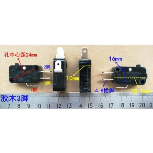 2pcs 3Pin 16A 250V Micro Switch For Electric Rice Cooker Microwave Oven 28.5x16mm