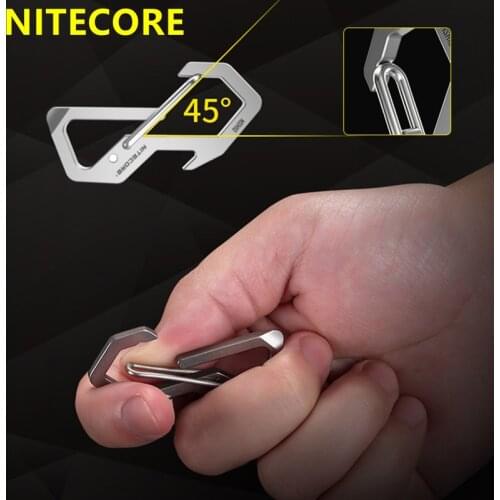 NITECORE NSH10 Push Button Hanging Tool Multifunction Titanium Alloy Hang buckle 45 Degress High Flexibility For Camping