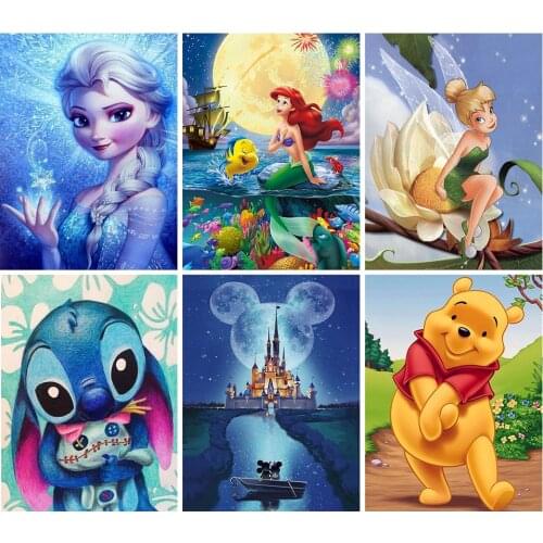 Disney Diamond Painting Kit Cartoon Princess 5D DIY Mosaic Picture Crafts Art Hobby Diamond Embroidery Cross Stitch Home Decor