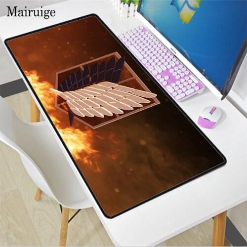 Desk Mat Gaming Computer Mousepad Rubber Large Attack Anime Mouse Pad XXL Locking Edge Laptop PC Game Accessories Waterproof