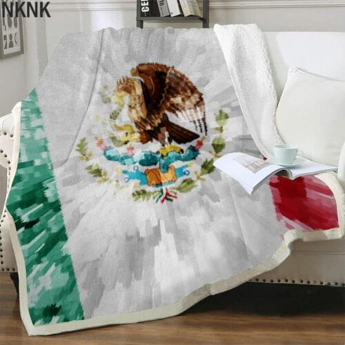 NKNK Brank Mexico Blankets Animal 3D Print Eagle Plush Throw Blanket National Flag Bedding Throw Sherpa Blanket New Premium