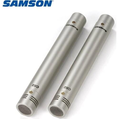 One Pair Samson C02 Condenser Instrument Recording Microphone Piano Percusses Stereo Music Pick Up Mic Pencil Type