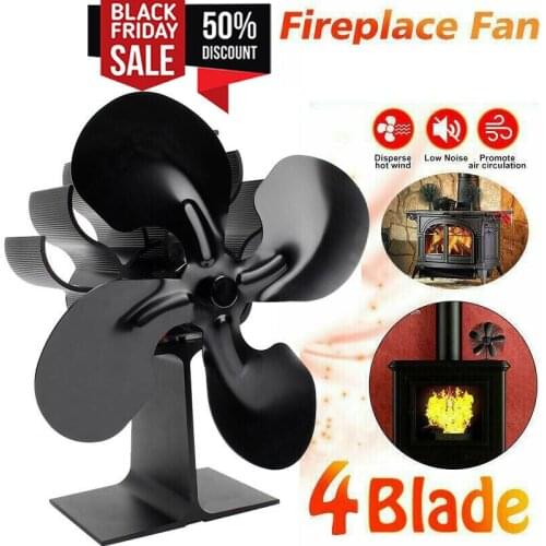SALE 4-Blade Heat Powered Stove Fan for Wood / Log Burner/Fireplace - Eco