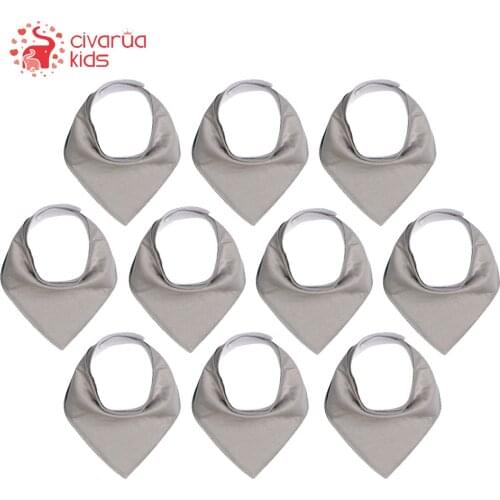 10-Pack Baby Bibs Unisex Baby Bandana Drool Bibs for Drooling and Teething Organic Cotton Soft Pure Color Hypoallergenic Bibs