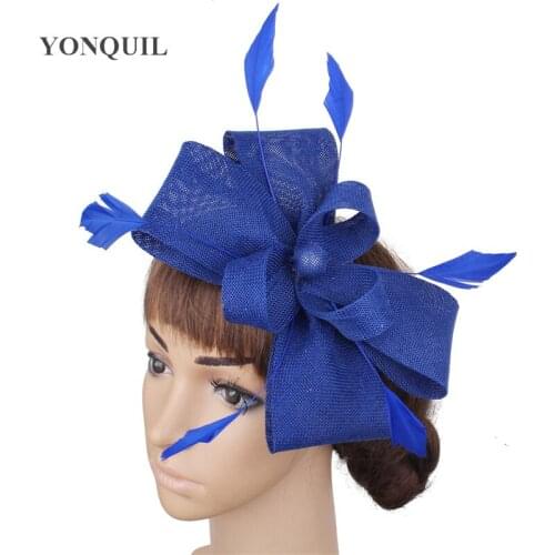 Imitation Sinamay Wedding Headwear Hair Pin Fancy Feather Fascinator Hat Cocktail Charming Headdress Mesh Hair Accessories