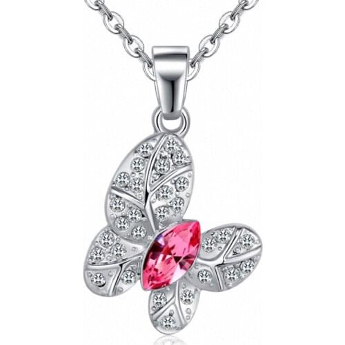 TRACYSWING 5 Colors Real Rose Gold Color Austrian Crystals Sweater pendant necklace for women monkey style #TW133279