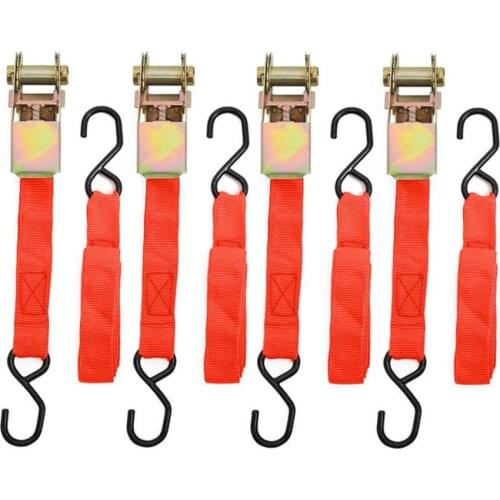 Heavy Duty Ratchet Tie Down Cargo Strap Belt With Double J Hooks Tensioning Strap Luggage For Goods Bundle Trailer Self-Rescue
