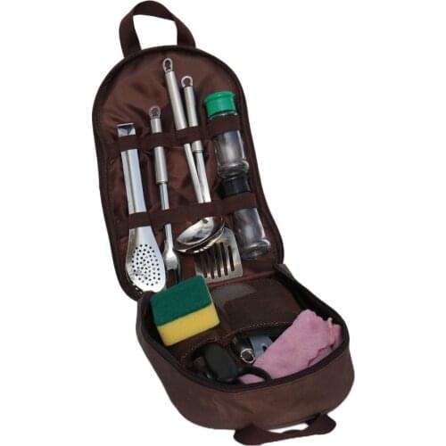 Outdoor Cookware Picnic Backpack Bag Camping Portable Kitchen Set Picnic Multi-function BBQ Tool Storage Bag