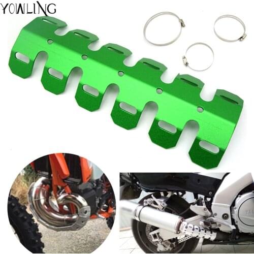 Universal Moto Exhaust Muffler Pipe Leg Protector Heat Shield Cover For Kawasaki KLX250S 250SF VERSYS 650 1000 KLR650 KL650