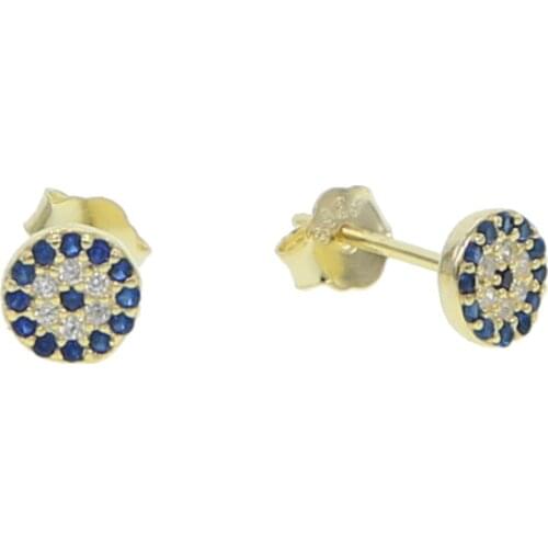 Promotion Top Fashion Plant Trendy Women Brincos 925 Sterling Silver High Quality Dots 3 Raw Evil Eye Disco Studs Earring