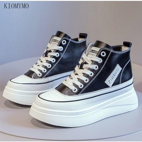 2021 Autumn New High-Top White Shoes Womens Inner Increase Thick-Soled Comfortable Casual Sports Shoes Womens Breathable