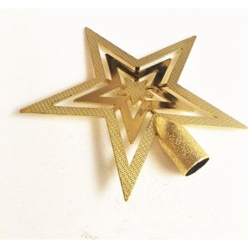Golden Three-dimensional Five-pointed Star for Christmas Tree Decoration Accessories Tree Top Star Christmas Decorations