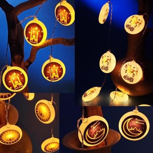 1.5m 10Led Eid Mubarak Led Light String Star Moon Night Light Islamic Muslim Festival Decorations Home Ramadan Kareem Ornament