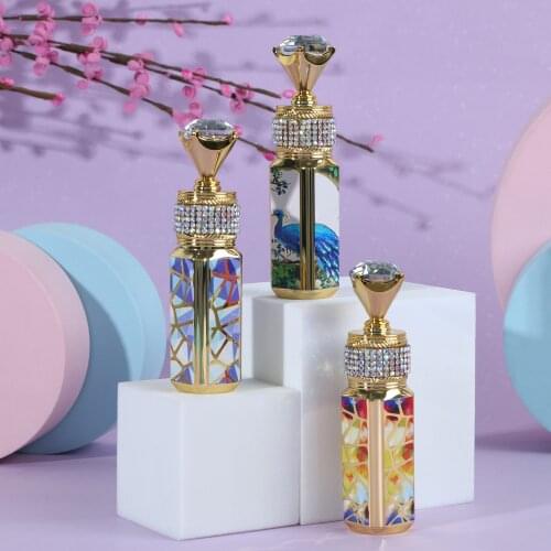 1PCs 12.1mm Chinese Style Squar Empty Lipstick Tube with Crystal Novel Lip Balm Cosmetic Packaging Container DIY Tools Wholesale