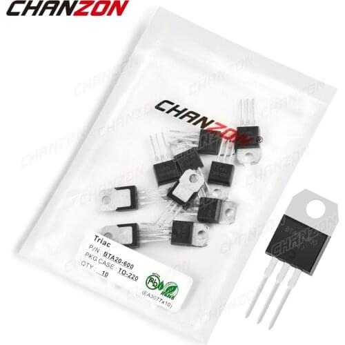 10Pcs BTA20-600 TO-220 Triac SCR Transistor Bipolar Junction BJT Triode Tube Fets Thyristor DIP 20A 600V Integrated Circuits