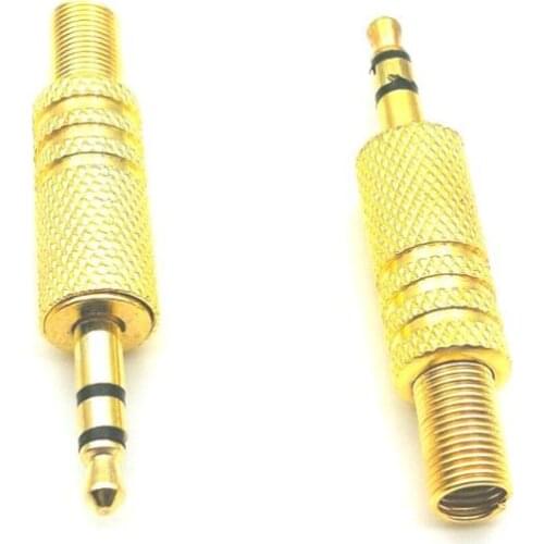 1000 pcs Gold 3.5mm 3 Pole Male headphone Jack Plug Audio Soldering Stereo