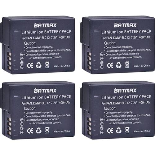 4Pcs DMW-BLC12 DMW BLC12 DMWBLC12 Battery for Panasonic BLC12 DMW-BLC12E DMW-BLC12PP FZ200 FZ1000 DMC-G5 DMC-G6 GH2 V-LUX4 G5 G6