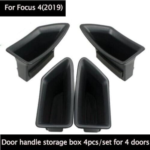 4pcs/set Car Styling Door Handle Glove Box Armrest Container Storage Box for Ford New Focus 4 MK4 2019 car Accessories