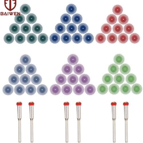 5-20Pcs Abrasive Brush Radial Bristle Polishing Buffing Wheel Mixed Grit +2pac Mandrel for Rotary Tools