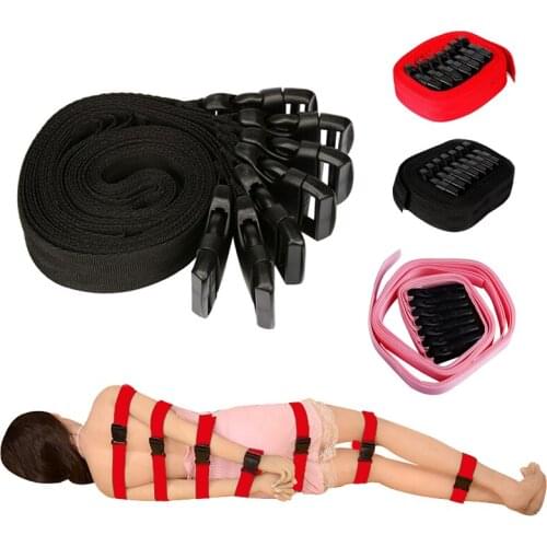 7pcs Body Tied Sex Belt Replace BDSM Bondage Binding Shackles Torture Sex Tools Handcuffs Anklet Sex Toys for Couples Sex Games