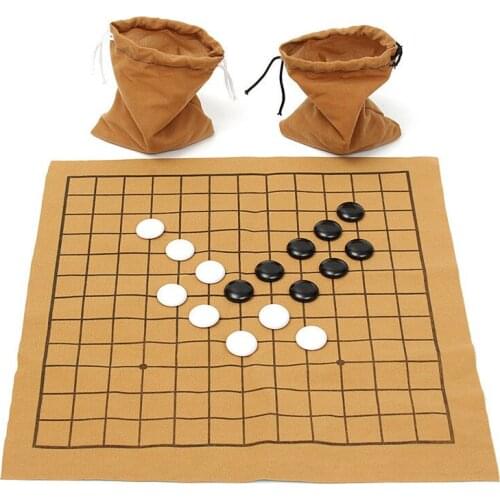 New Arrival Fun Family Games 90PCS Go Bang Chess Game Set Suede Leather Sheet Board Children Educational Entertainment Toy Game