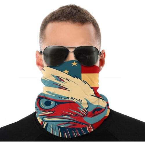 American Patriotic Eagle Scarves Neck Face Mask Men Women Fashion Neck Warmer Neck Bandanas Windproof Headband Cycling Hiking