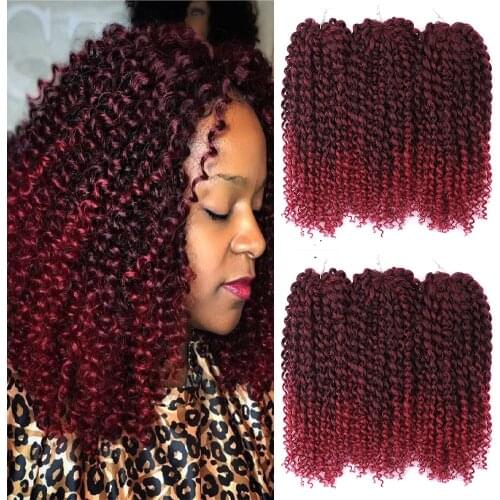 Amir12inch Marley bob Braids Ombre red purple blue Crochet Braiding Hair 3Pack/Lot Synthetic Curly Hair Extensions for Women