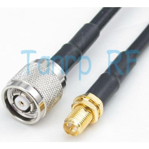 Free Shipping! 50cm Pigtail coaxial jumper cable 20INCH RG58 extension cable RP TNC male plug to RP SMA female RF connector