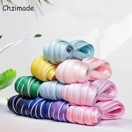 Chzimade 10M Multicolor Satin Ribbon Cord Tape Hat Ribbon For Wedding Home Decoration DIY Sewing Fabric Dress Accessories
