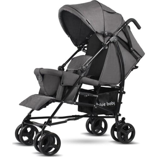 Bluebaby twins stroller easy portable folding double baby for big and small baby can sit and lie before after the second child