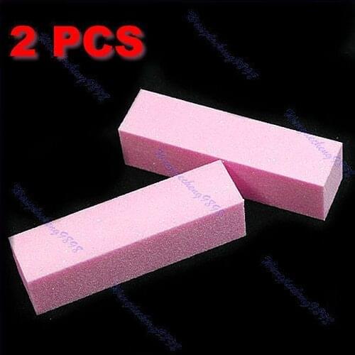 2PCS Purple Nail Manicure Buffing Buffer Sanding Files Block Art Tool New
