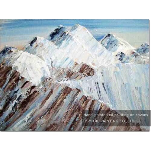 Hot Selling Kinds of Winter Landscape Oil Painting on Canvas Pure Hand-painted Modern Abstract Winter Hills Oil Painting