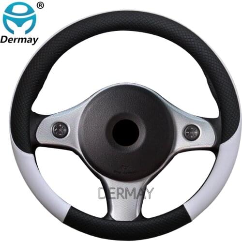 100% DERMAY Brand Leather Car Steering Wheel Cover Anti-slip for Alfa Romeo 159 147 156 166 Giulietta GT Mito Auto Accessories