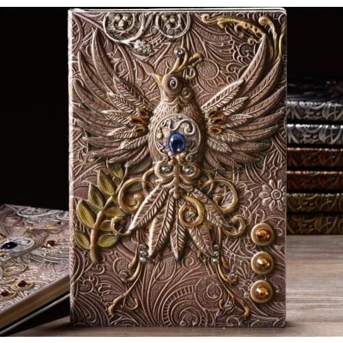 Fashion Vintage Embossed Leather Printing Travel Diary Notebook Travel Journal A5-Note Book 1pcs