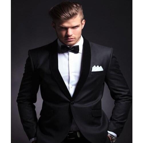 Custom Mens Suits White Wedding Suits For Men Shawl Lapel Groomsmen Suit Two Buttontuxedos Fot Men (jacket+pants+Bow tie)