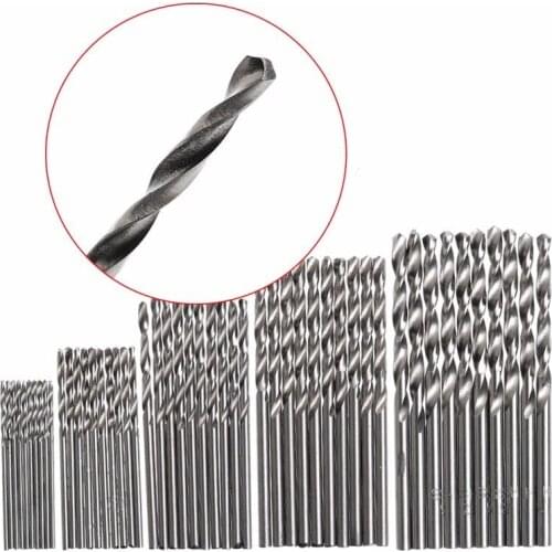 50Pcs 1/1.5/2/2.5/3mm High Speed Steel Titanium Plated Drill Bit Set Tool Drill Bits Hss Drill Bit Set For Wood Plastic Aluminum