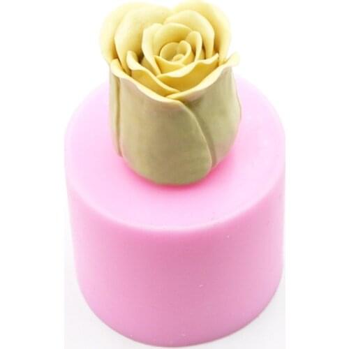 New 3D Flower Soap Mold Rose In Bud Fondant Cake Silicone Mold Cake Decorating Tools DIY Chocolate&birthday Cake Baking Tools
