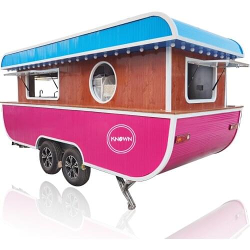 New Type Mobile Catering Carts Street Food Car Soft Ice Cream 4 Wheels Vintage Food Trailer Customizabled